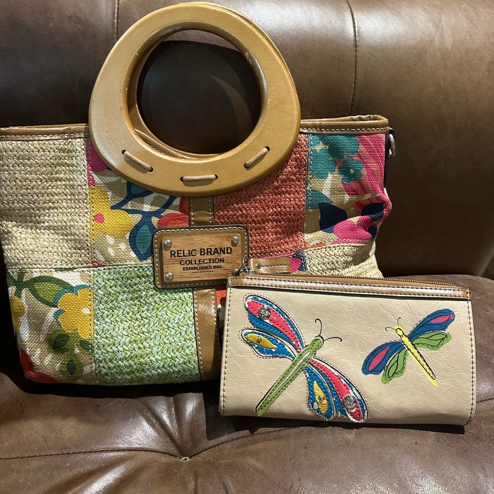 Relic BUNDLE Multicolor Patchwork Tote Bag and Dr… - image 11